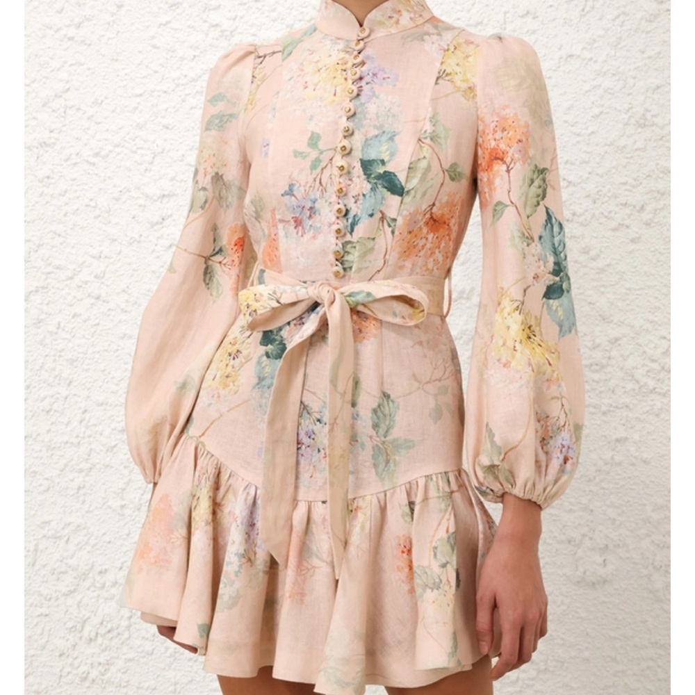 Zimmermann 2 Linen Floral Mini Dress - Picture 2 of 11